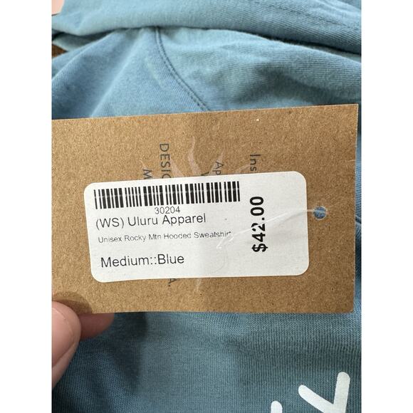 Uluru Hooded Tee Shirt Rocky Mountains Colorado New Unisex Medium Hiking Blue - Picture 4 of 7